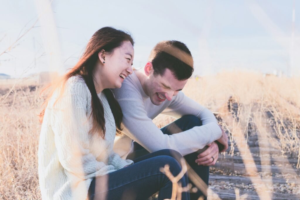 Playful couple having fun and exploring easy roleplay ideas